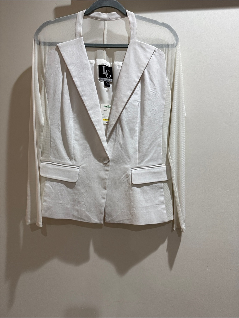 LG White Tailored Single-Button Blazer